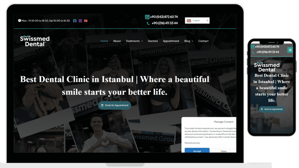 Swissmed Dental Web Site Gorunumleri